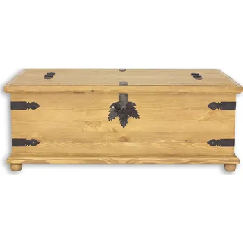 Truhla KS703 dřevěná rustikální truhla z přírodní borovice Drewmax (Povrch přírodní vosk!)