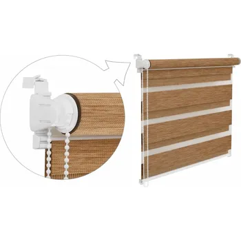 Roleta ZEBRA-SHOP Roleta DEN A NOC / MINI / PREMIUM / sv. hnědý melír / BH 11 Barva mechanizmu: hnědá, Výška: 150, Šířka: 32