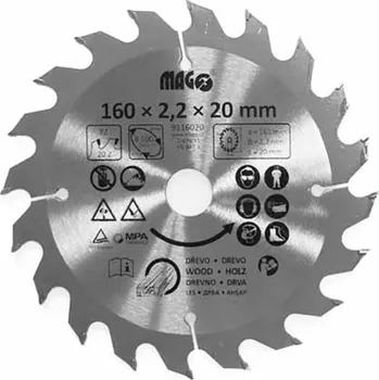 Pilový kotouč Magg Kotouč pilový 160x2,2x20 / 20 zubů - ploché