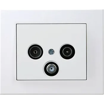 vypínač e2 elektro GmbH Zásuvka TV/SAT, průběžná, bílá CUBE