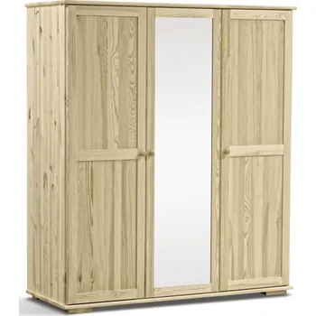 Šatní skříň Borovicová šatní skříň Modern 150 se zrcadlem