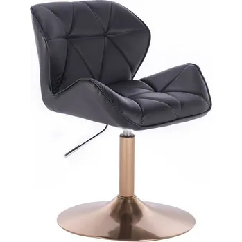LuxuryForm DESIGN Kosmetická židle MILANO na zlatém talíři - černá