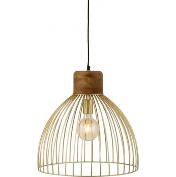 Bodové svítidlo LEUCHTEN DIREKT - ALAMI Závěsné svítidlo mosaz pr. 40cm mangovníkové dřevo LD 11489-60