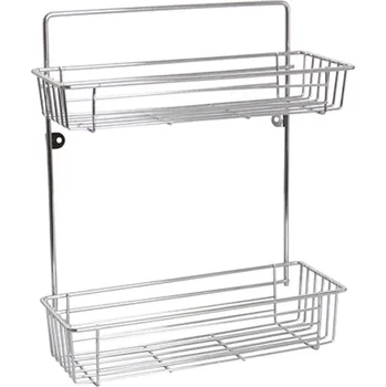 Drátěná police M.A.T. Polička 2 patra 28x14,5x37 cm, drátěná, chrom