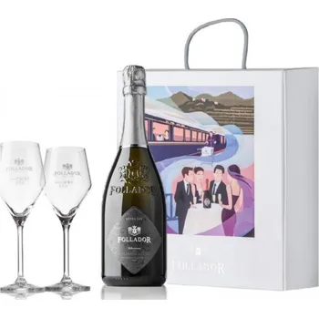 Prosecco Valdobbiadene DOCG Brut v dárkovém balení se dvěma skleničkami, Follador, 0,75l (dárkové balení se skleničkami)