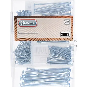 Sada nářadí CONNEX Mini sada hřebíků, různé velikosti, pozink, 200ks