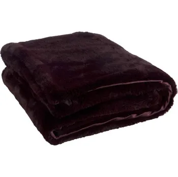 Přehoz na lůžko Pléd chlupatý vínový - 130*180 cm