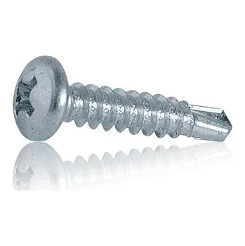 Šroub Samovrtný šroub TEX DIN 7504 N 3,5x25 mm, půlkulatá hlava, zinek bílý (samovrtný šroub TEX s vrtáčkem, DIN 7504N)