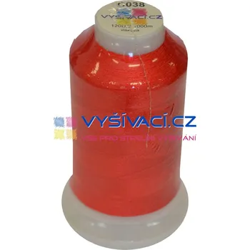 Nit vysivaci.cz vyšívací nit červená C038 návin 1000m viskóza nitě - počet kusů: 1 kón návin 1000m 36,30 Kč s DPH za kón při nákupu balení 10 kusů