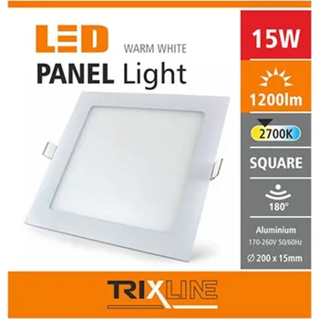 Bodové svítidlo Baterie Centrum Svítidlo vestavné 15W LED 2700K hranaté WW