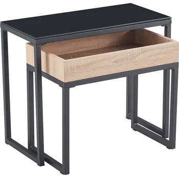 Konferenční stolek Sada konferenčních stolků Dagor, 2 ks, dub, černá