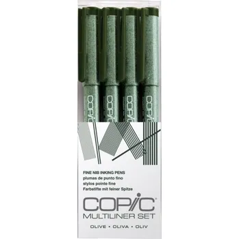 COPIC Technické linery COPIC, 4ks tmavě zelené