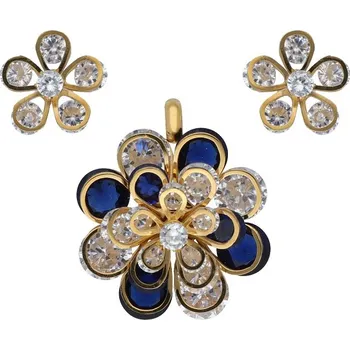 Souprava šperků Doria Set šperků z oceli zlato-modrý K278