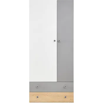 Šatní skříň Skříň PIXEL PX-3 dub piškotový/bílá/šedá 80