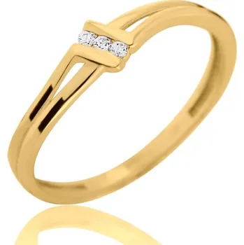 Prsten Couple, Zajímavý prsten Lotte, žluté zlato se zirkony, vel.: 56, ø17,8 mm, 4515046-0-56-1