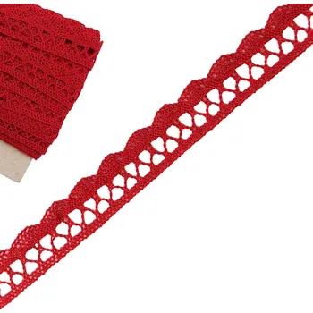 Krajka Bavlněná krajka - šíře 18 mm Bavlněná krajka - šíře 18 mm: Červená