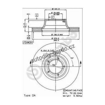 Brzdový kotouč Brzdový kotouč BREMBO 09.2943.10 - FORD