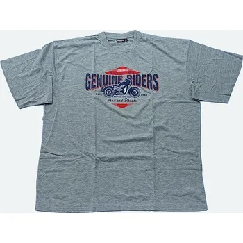 Pánské tričko ADAMO šedé potisk GENUINE RIDERS krátký rukáv 4XL - 12XL Adamo - 5XL
