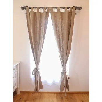 Snový svět Lněný závěs dark natural - 140 cm