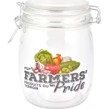 Dóza na potraviny Esschert Design Sklenice Farmers Pride s těsnícím víkem 0,72 l