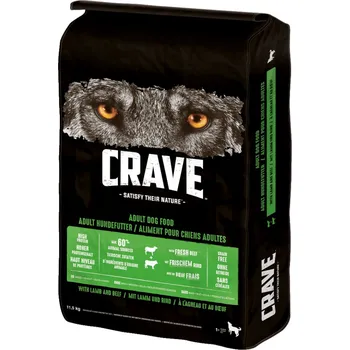 Krmivo pro psa 2x11,5kg Crave Adult Dog s jehněčím & hovězím
