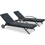 vidaXL Polyratanová zahradní lehátka se…