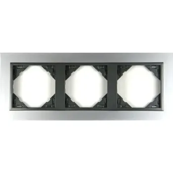 Elektrická zásuvka LOGUS90 Rámeček LOGUS troj.hliník/šedá 90930 TUS 5603011556006