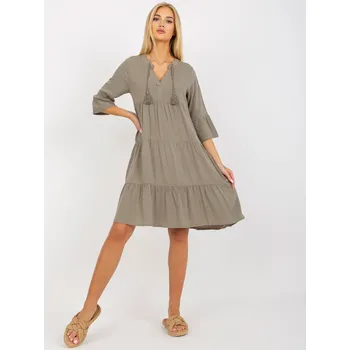 Dámské šaty Šaty D73761M30214A5EN khaki barva XS