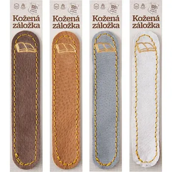 Doplněk ke knize Kniha - kožená záložka do knihy Barva kůže: Bílá (D31), Barva ražby: Zlatá