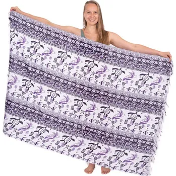 Šátek Sarong / pareo / plážový šátek Podmořský svět fialový, Sittar.cz