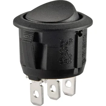 vypínač TRU COMPONENTS 700169 kolébkový spínač R13-112C B/B 250 V/AC 6 A 1x zap/zap s aretací 1 ks