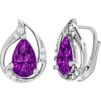 Šperk Couple, Neotřelé náušnice Bethany, bílé zlato a barevné zirkony, 585-66-3-0376.1B00.0.00.105.08