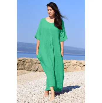 Dámské šaty Glara Dámské letní lněné maxi šaty 817488