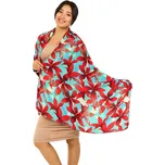 Himalife Maxi šátek Ibišek - tyrkysová s červenou