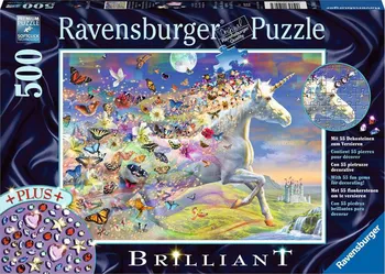 Puzzle Ravensburger Jednorožec a motýli 500 dílků