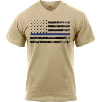 Pánské tričko ROTHCO Triko THIN BLUE LINE US vlajka PÍSKOVÉ velikost: M