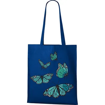 Nákupní taška Plátěná taška Motýli, Barva Modrá, Velikost 40×45 cm, Canvas Nákupní taška Bezvatriko.cz 1209 - DTF/DTG