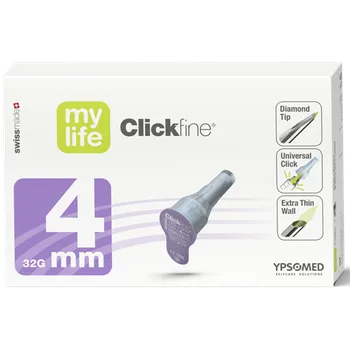 Injekční stříkačka Ypsomed Mylife Clickfine univerzální inzulínové jehly 4 mm 100 ks