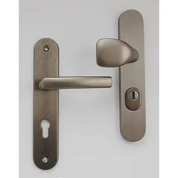 Dveřní kování BK A1/72 klika + madlo s překrytím, na vložku, Al F9 (nerezový e