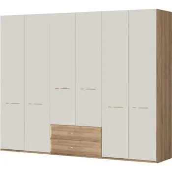 Šatní skříň Kombinovaná skříň 6D Hagop-ořech pacifik/béžová - základní