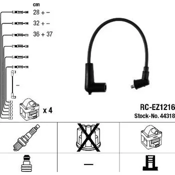 Zapalovací kabel Sada kabelů pro zapalování NGK 44318