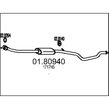 Tlumič výfuku Střední tlumič výfuku MTS 01.80940