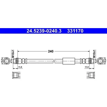 Brzdový systém Brzdová hadice ATE 24.5239-0240.3