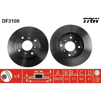 Brzdový kotouč Brzdový kotouč TRW DF3109