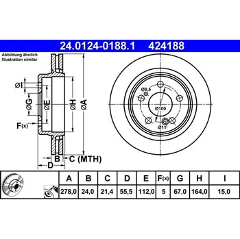 Brzdový kotouč Brzdový kotouč ATE 24.0124-0188.1