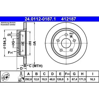 Brzdový kotouč Brzdový kotouč ATE 24.0112-0187.1