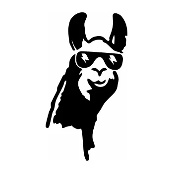 Samolepící dekorace SAMOLEPKA Lama 003 pravá (01 - černá) NA AUTO, NÁLEPKA, FÓLIE, POLEP, TUNING, VLASTNÍ TEXT, TISK, AUTOSAMOLEPKY.cz, POLEPY, OBRÁZEK, LOGO, SAMOLEPKY