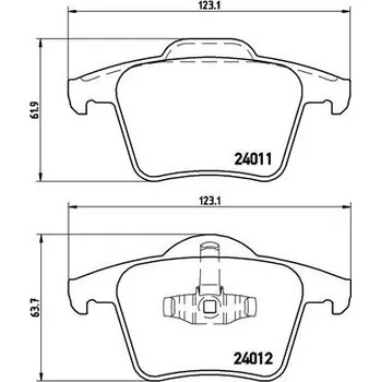 Brzdová destička Sada brzdových destiček, kotoučová brzda BREMBO P 86 019