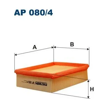 Vzduchový filtr Vzduchový filtr FILTRON AP 080/4