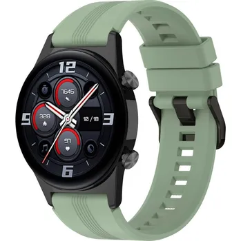 Příslušenství k chytrým hodinkám eses Silikonový řemínek s proužkem - Světle zelený, 22 mm
